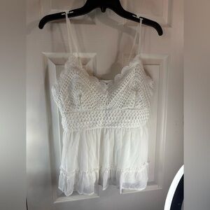 Rue21 Rue 21 Women M Crochet Top Blouse Spaghetti Strap Summer Sexy Night Out